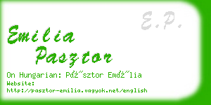 emilia pasztor business card